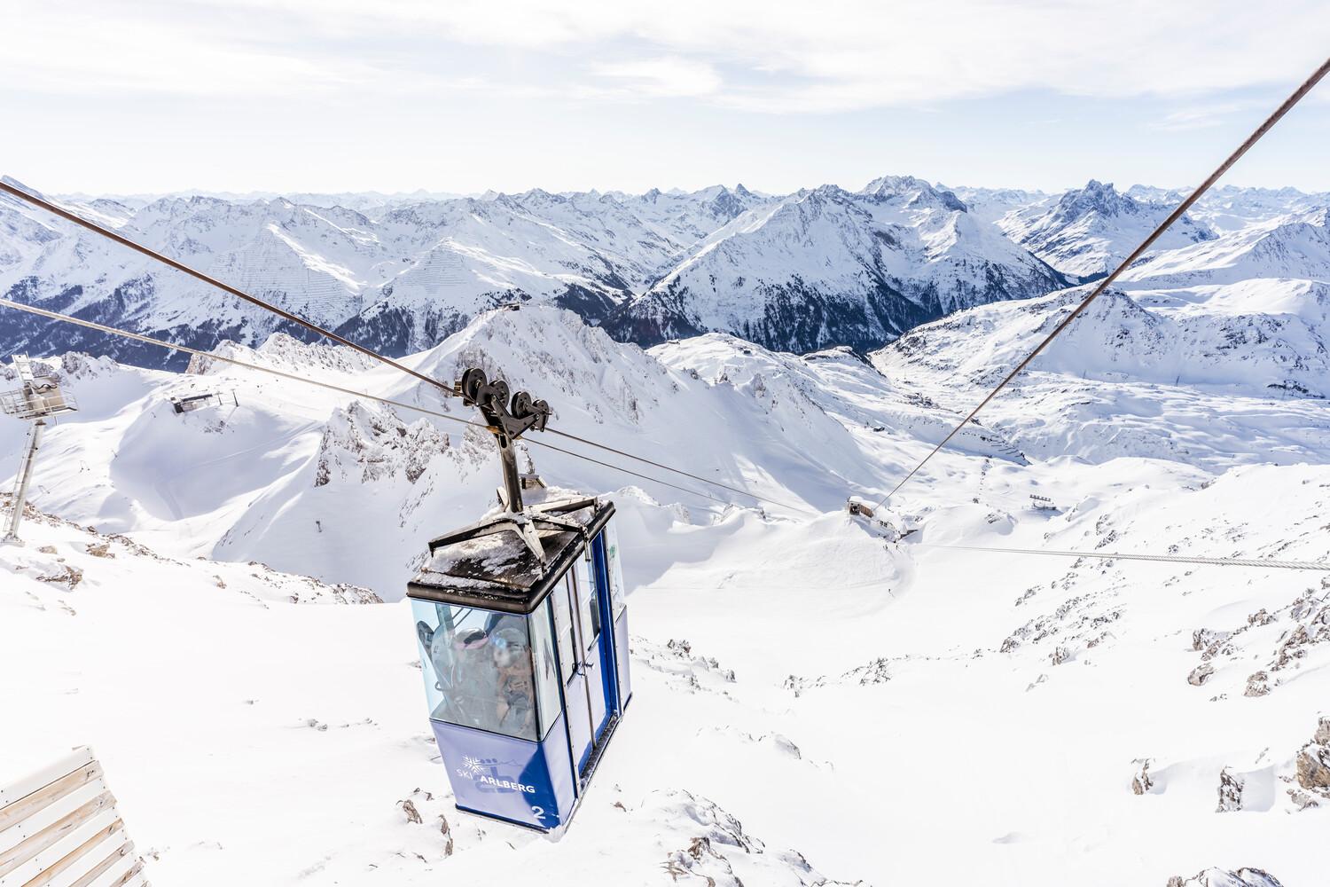 blue gondola in st anton