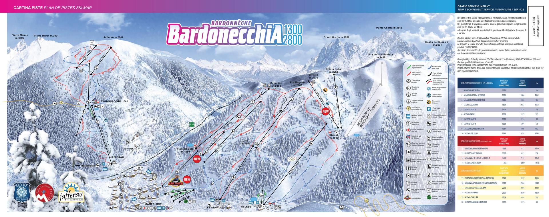 Bardonecchia ski map